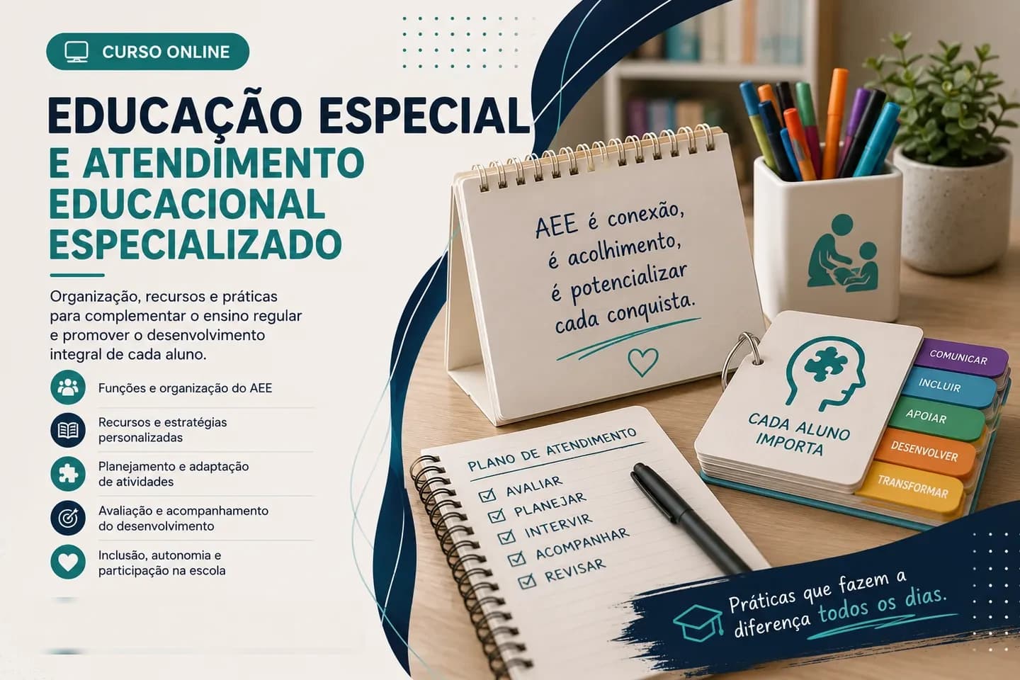 Arte de divulgação do curso on-line de Educação Especial e Atendimento Educacional Especializado do Professor Igor Santos